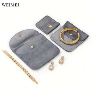 Pochette à bijoux en velours WEIMEI Boucle d'oreille en or Emballage de bracelet Logo personnalisable - Product Image 5