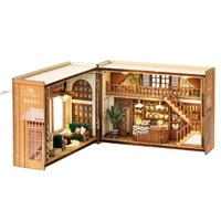 Maison miniature DIY, série Fantasy Cube, accessoires en bois sans découpe, design à pages rabattables, cadeau créatif, à partir de 14 ans, couleur 18x17.3x5.5