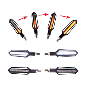 Clignotants LED universels Autodragons IP67 12V, 24 LED dynamiques à défilement ambre pour moto - Product Image 6