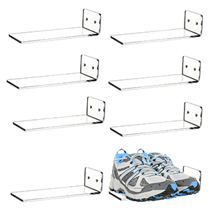 6 Pack Acrylic Floating Shoe Rack Clear Sneaker <b>Display</b> Wall Mounted Levitating Shoe <b>Display</b> Rack - Product Image 3