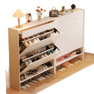 Zapatero de madera maciza ultrafino, moderno, minimalista, de gran capacidad, que ahorra espacio para apartamentos pequeños - Product Image 5
