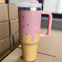 Vente chaude : Tasse isotherme en acier inoxydable de 40 oz avec logo personnalisé, tasse à café de 40 oz, tasse de voyage thermique avec poignée