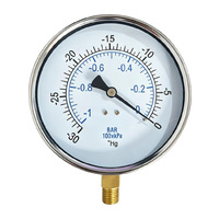 HVAC & Refrigeration Vacuum Manometer -30inHg / -100kPa with Dual Scale Brass Connection
