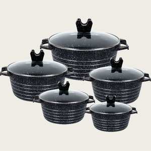 Batería <span class=keywords><strong>de</strong></span> Cocina Antiadherente MGC <span class=keywords><strong>de</strong></span> 10 Piezas, <span class=keywords><strong>Ollas</strong></span> <span class=keywords><strong>y</strong></span> <span class=keywords><strong>Sartenes</strong></span> para Cocina, Incluye Jarro Hervidor <span class=keywords><strong>y</strong></span> Cacerola <span class=keywords><strong>de</strong></span> Metal - Product Image 2