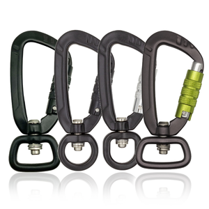 Mosquetones giratorios en forma de <span class=keywords><strong>pera</strong></span> de aluminio con autosujeción, ganchos para correa de perro, con logotipo personalizado, 5KN, en stock - Product Image 5