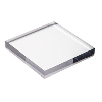 Bloc d'affichage carré en acrylique lucite, cube transparent sur mesure, socle poli, socle solide
