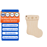 Chaussettes de Noël en bois gravées au laser personnalisées, rennes, décorations d'arbre, décorations de Noël et d'Halloween