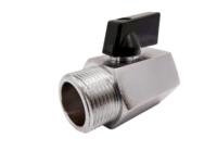 Válvula de Bola Mini de Latón Cromado Manual PN25 con Conexión de Rosca de 1/4\" 3/8\" Macho X Hembra, en Oferta