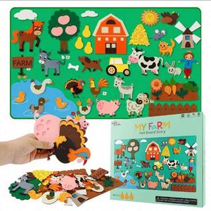 Early Education Felt Activity <b>Book</b> Farm Animals Stickers Diy 3D Felt Busy Board Toy <b>Kit</b> - Product Image 1