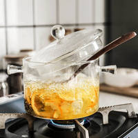 Pots à soupe doubles en verre borosilicate transparent, résistants à la chaleur, pour cuisines professionnelles, compatibles gaz et induction, vente en gros