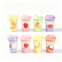 Lot de 12 jouets anti-stress en PU souple à rebond lent, motif tasses de thé au lait imprimées de fruits, pour enfants, idéal pour les fêtes, vente en gros