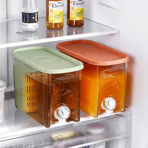 Buzdolabında musluk ile soğuk su ısıtıcısı plastik içecek dağıtıcı suyu filtre içecek konteyner ev mutfak kamp için parti