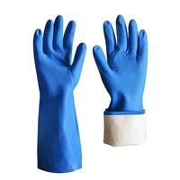 Gants industriels en nitrile verts réutilisables, imperméables, résistants aux produits chimiques, aux acides et aux huiles, avec doublure floquée