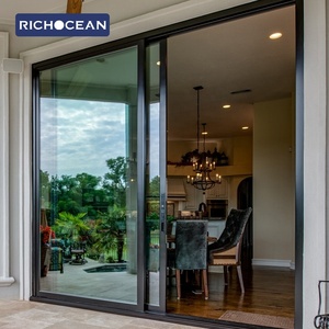 Portes coulissantes en aluminium RICHOCEAN Foshan, Porta Scorrevole pour maison, portes à double vitrage <span class=keywords><strong>avec</strong></span> <span class=keywords><strong>moustiquaire</strong></span> - Product Image 1