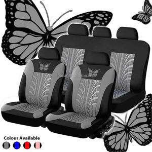 Housse de siège de <span class=keywords><strong>voiture</strong></span> universelle en tissu polyester <span class=keywords><strong>papillon</strong></span>, vente chaude, 5 places, ensemble de 9 pièces, housses de siège de <span class=keywords><strong>voiture</strong></span> en tissu pour les quatre saisons, convient aux voitures - Product Image 4