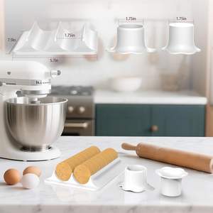 Ensemble de moules à biscuits réutilisables et écologiques <span class=keywords><strong>avec</strong></span> <span class=keywords><strong>poussoir</strong></span> et plateau |   Couleur personnalisée |   Plastique non imprimé en 3D |   Double cavité de 1,75 pouces | - Product Image 6