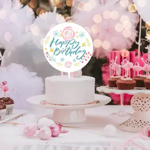 Acrylic Cake Toppers Vòng Rõ Ràng Cake Topper Blanks DIY Birthday Cake Topper Cho Cá Nhân Hoá Đám Cưới Tùy Chỉnh