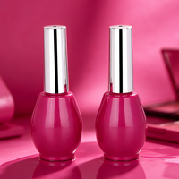 Flacon de vernis à ongles vide de style luxueux 10 ml, flacon de vernis à ongles électroplaqué avec bouchon et pinceau, flacon en verre rond pour la peinture des ongles