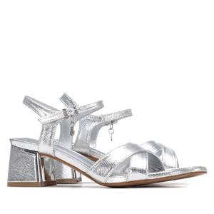 Xti Women's Heeled <b>Sandal</b> <b>Silver</b> 6 Cm Block <b>Heel</b> Size 40 - Product Image 4