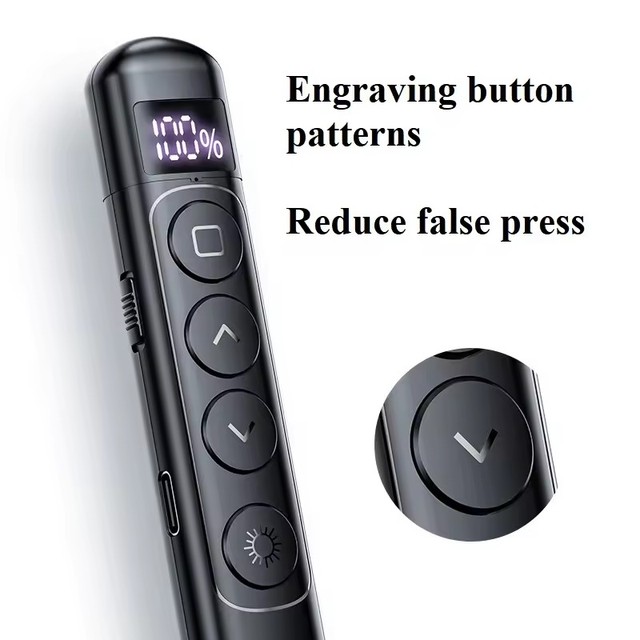 Long Range Red Light Presentation Clicker 2 In 1 USB Type C Laser Pointer For LED Screen Meeting Presentations