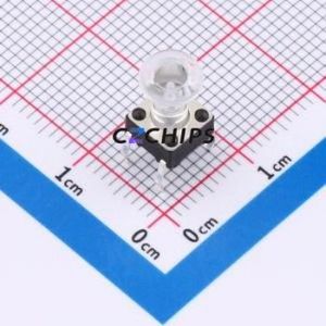 TSA06131-105B332CN-003N Tactile Switch Through hole-4P,6.1x6.1mm Switch Single Pole Single Throw Round Button 1.8N 6.1mm - Product Image 1
