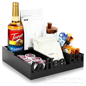 Support à capsules de café en bois pour comptoir, panier de rangement, support de rangement pour thé et condiments, accessoire de rangement pour bar à café - Product Image 3