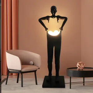 Modern Art Abstract Decor Animal Sculpture Floor Standing Lamp Gold Resin Flamingo Luxury Decorative Sculpture Art