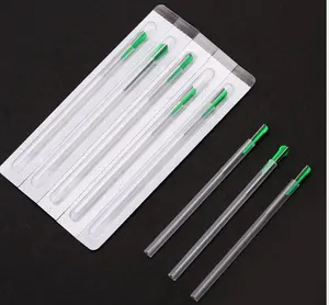Aguja de acupuntura estéril desechable para masaje de belleza, paquete Individual de tubo de papel de aluminio, 100 Uds.