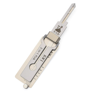 迅速発送 KW1 Lishi 2 in 1 ロックキーピッキングセット デコーダー Lishi オープナー 鍵屋ツール 車両ドアロック用 - Product Image 1