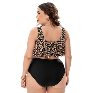 ODM Sexy Tankini Traje de baño Mujer Anillo <span class=keywords><strong>Tanga</strong></span> Traje de baño de corte alto Chubby Girl Bañistas Traje de baño Tankini de dos piezas - Product Image 4