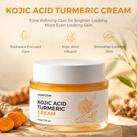 Crème Visage Éclaircissante et Anti-rides à l'Acide Kojique, au Curcuma et à la Vitamine C, Hydratante, Soin de la Peau, Personnalisable avec Logo Doré Estampé, Vente en Gros