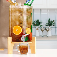 Couvercle de baril distributeur de boissons cylindrique en acrylique transparent et bois gravé au laser, personnalisé et très demandé, pour usage en bar et fête
