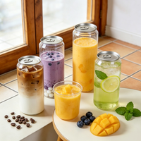 Bouteille de boisson transparente en PET de qualité alimentaire 500ml 700ml, rechargeable, pour jus et bubble tea, avec logo personnalisé imprimé en sérigraphie, vente en gros
