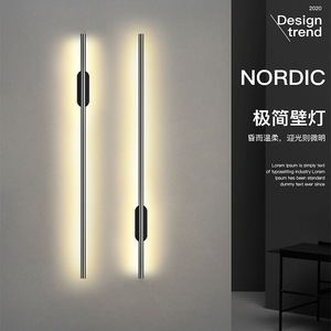 Unique Modern Linear <b>Wall</b> Lamp Stainless Steel Long Strip <b>Light</b> For Living Room Bedroom Background Lighting - Product Image 2