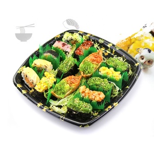 Square Sushi Trays Blister Box Take-out Meal Box Disposable Plastic Packing With Printing For Party