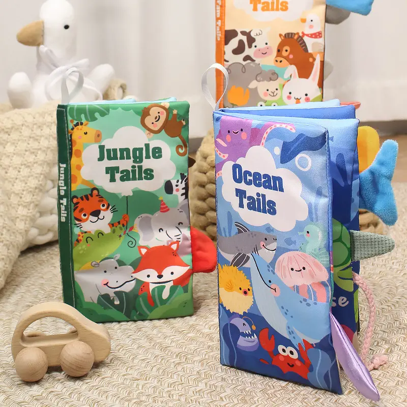 Jeu de Cognition animale pour enfants livre d'histoire coloré livre en tissu pour les tout-petits cadeaux livre éducatif en tissu pour les bébés