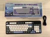 Clavier de bureau filaire à membrane 98 touches, couleurs assorties, en stock, pour ordinateur de bureau et portable, avec sonorité réglable