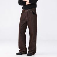 Nouveau style Old Money Y2K, pantalon décontracté taille mi-haute en denim respirant et écologique à jambe large