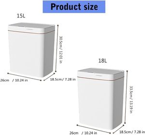 Intelligent Automatic Induction Trash Can with Lid Multi-Zone Classification <b>Square</b> Bucket Design for Home Kitchen Bathroom Use - Product Image 3