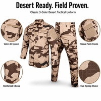 KMS Uniforme Tactique Ripstop Chad Desert, Tenue de Combat BDU, Vêtements de Camouflage Tactique pour l'Extérieur