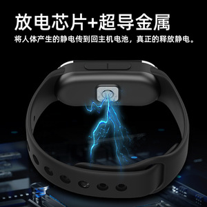 Bracelet antistatique 90156 en silicone noir, éliminateur de charge statique universel, support de poignet - Product Image 3