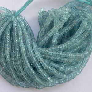 Cuentas de Piedra de Aguamarina Azul Natural de 4 mm, 6 mm y 8 mm, Facetadas, para Joyería, Hechas a Mano en India, Certificadas por IGI - Product Image 1