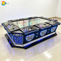 Table de jeu de pêche à grand écran pour 10 joueurs, machine d'arcade de pêche à monnayeur basée sur les compétences pour centre de jeux