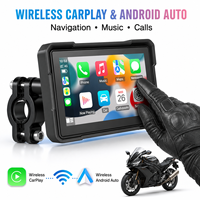Écran de navigation GPS pour moto de 5 pouces, sans fil, CarPlay, Android Auto, double caméra AHD, IP67, adapté à tous les modèles de moto