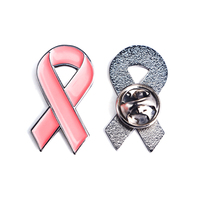 Insignes de broche de cancer en émail doux significatifs idéaux pour les campagnes de sensibilisation au cancer du sein et les événements de soutien