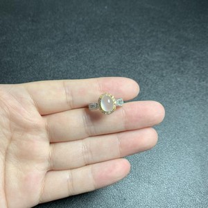 S925 Pure Silver Diamond Inlaid <b>Ring</b> Xiuyu White <b>Ice</b> Material High-End Fashionable Versatile New Chinese Style One Size - Product Image 2
