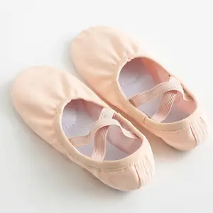 Customization Canvas Slip-On Dance Ballet Shoe Professional High Quality Low Kids Girls Pink custom ballet shoe