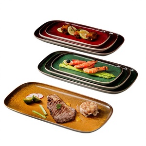 Plato Cuadrado de Cerámica, Creativo, para Restaurante Japonés, Plato para Salmón y Sushi, de Lujo, Apto para <span class=keywords><strong>Microondas</strong></span>, con Diseño Sólido - Product Image 1