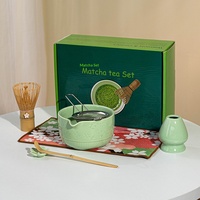 Service à thé matcha de style japonais 8 pièces, bol à matcha transfrontalier, fouet à thé cent brins, ensemble de thé en céramique pour le thé