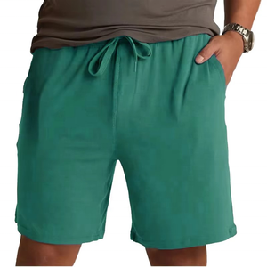 <b>Men's</b> Solid Green Quick Dry <b>Bermuda</b> <b>Shorts</b> With Drawstring Waist And Pockets Casual Fit <b>Mens</b> <b>Shorts</b> - Product Image 2